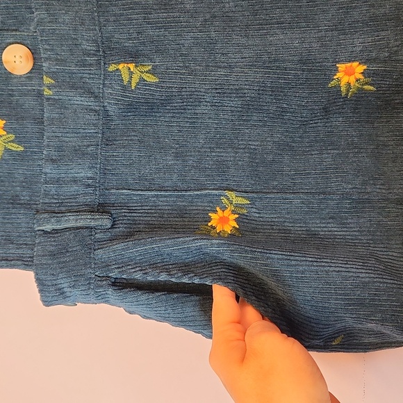 CIDER Women’s Corduroy Square Neck Floral Pattern Jumpsuit, size M - Picture 6 of 15